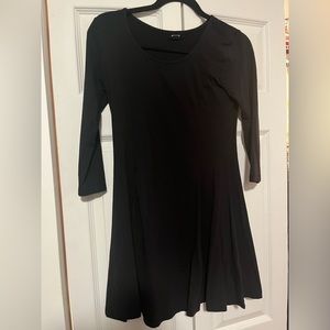 Plain black skater dress